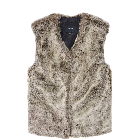 Aritzia Talula Park Slope Faux Fur Vest Size XS Brown - Picture 4 of 13